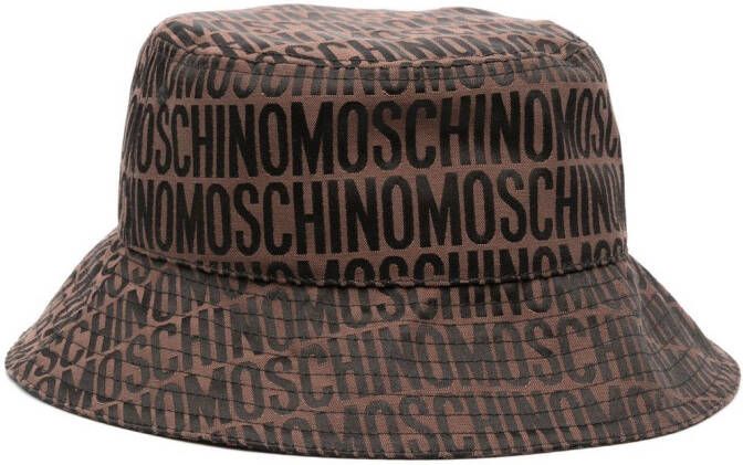 Moschino Vissershoed met logoprint Bruin