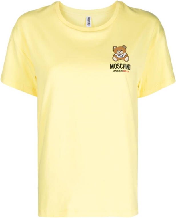 Moschino T-shirt met logoprint Geel
