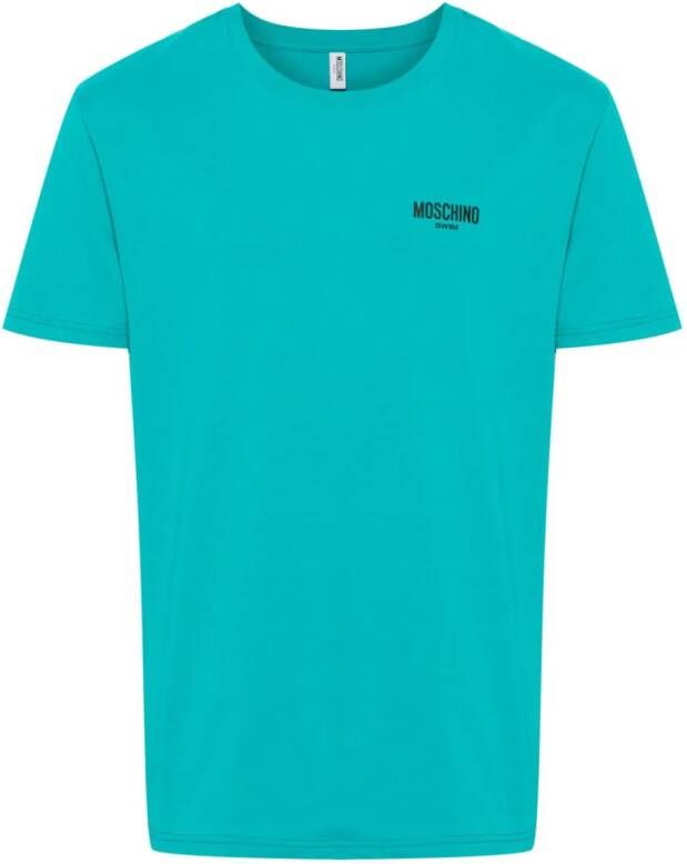 Moschino Katoenen T-shirt met logoprint Groen