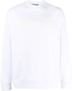 Moschino logo-print crew neck sweatshirt Wit