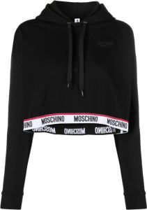 Moschino Cropped hoodie Zwart