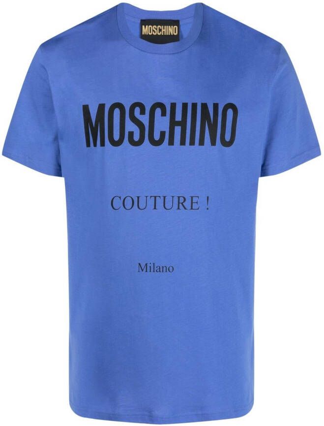 Moschino T-shirt met logoprint Blauw