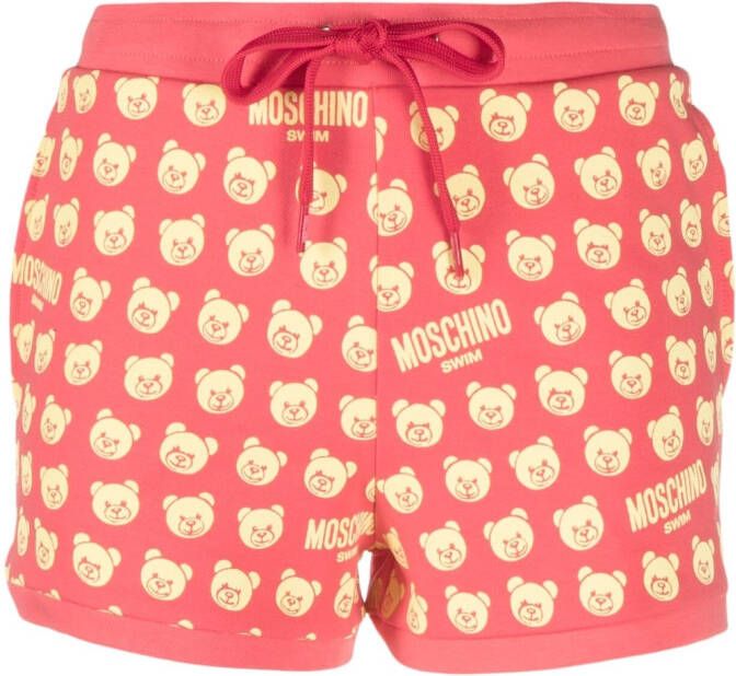 Moschino Shorts met logoprint Rood