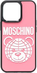 Moschino iPhone 13 Pro hoesje met logoprint Roze