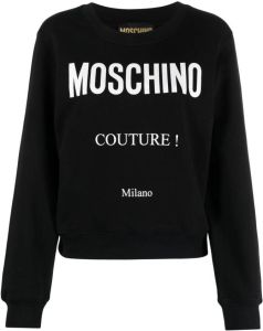 Moschino logo-print cotton sweatshirt Zwart