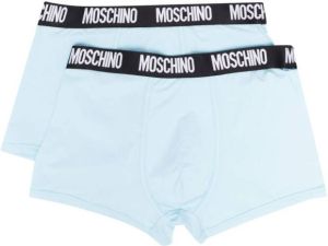 Moschino 2-pack slips met logoprint Blauw