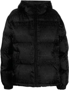 Moschino logo-print puffer jacket Zwart