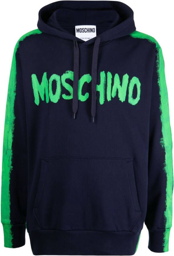 Moschino Hoodie met logoprint Blauw