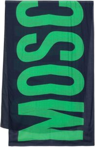 Moschino logo-print scarf Blauw