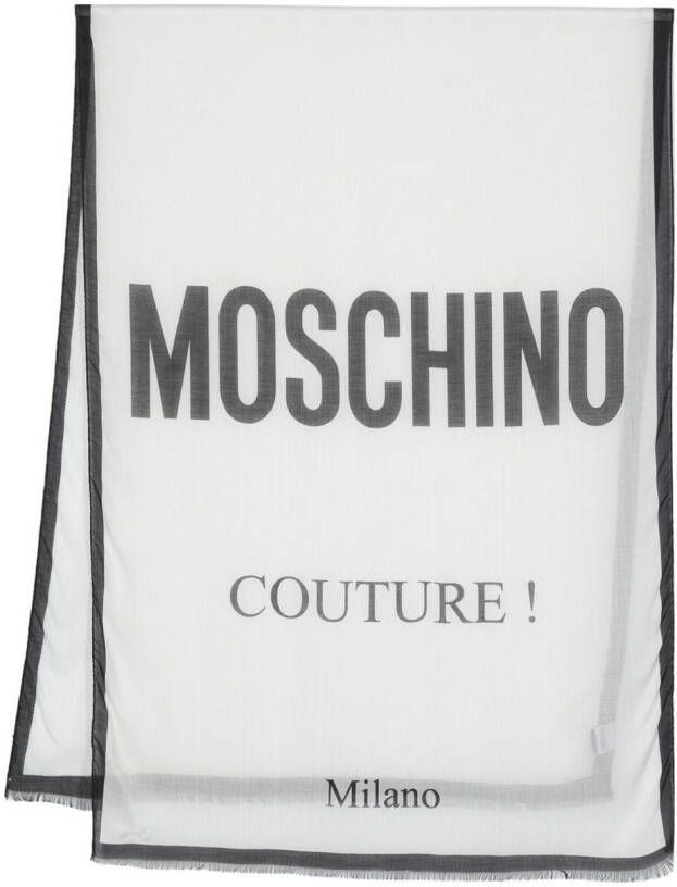 Moschino Sjaal met logoprint Wit