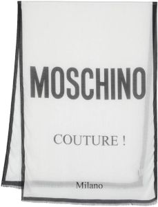 Moschino logo-print scarf Wit