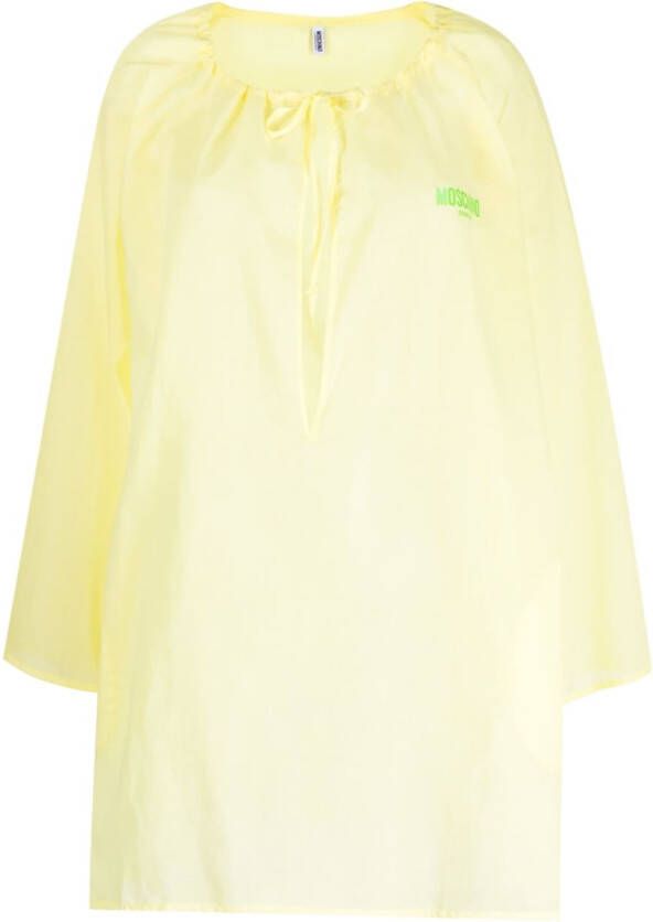 Moschino Shiftjurk met logoprint Geel