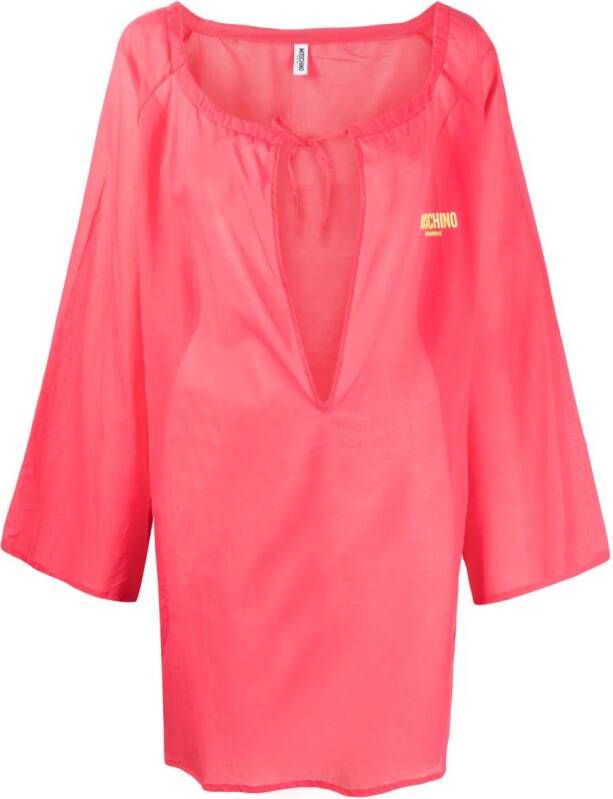 Moschino Shiftjurk met logoprint Roze