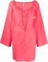 Moschino Shiftjurk met logoprint Roze - Thumbnail 1