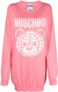 Moschino Sweaterjurk met logoprint Roze