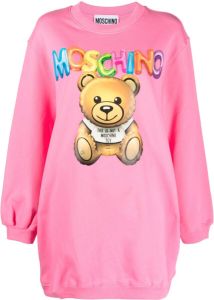 Moschino Sweaterjurk met logoprint Roze