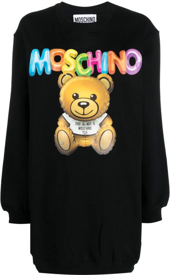 Moschino Sweaterjurk met logoprint Zwart