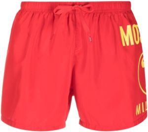 Moschino logo-print swim shorts Rood
