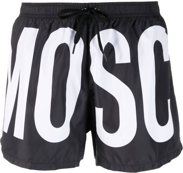 Moschino logo-print swim shorts Zwart