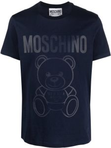 Moschino logo-print T-shirt Blauw