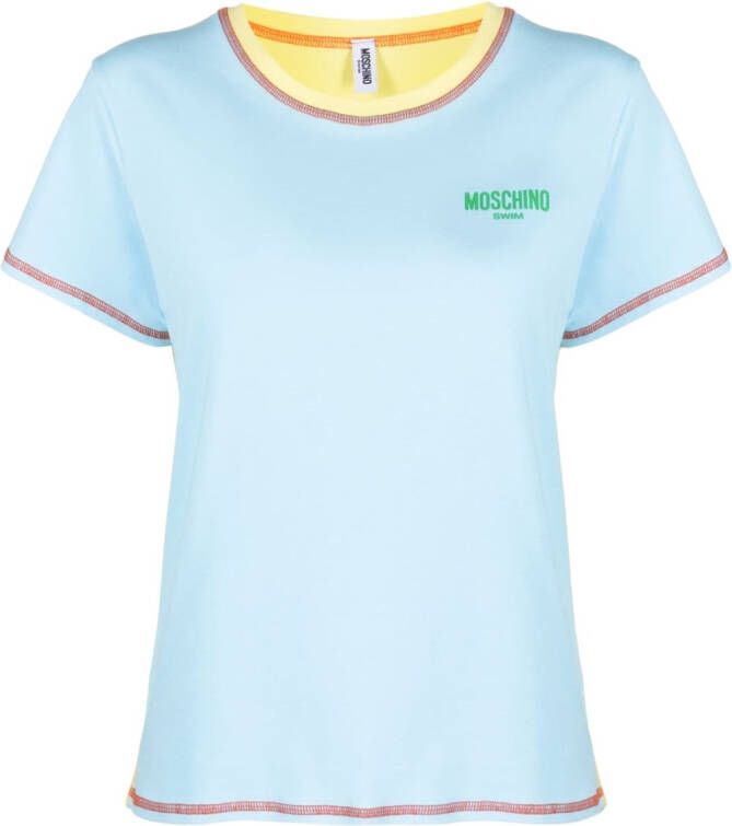 Moschino T-shirt met logoprint Blauw