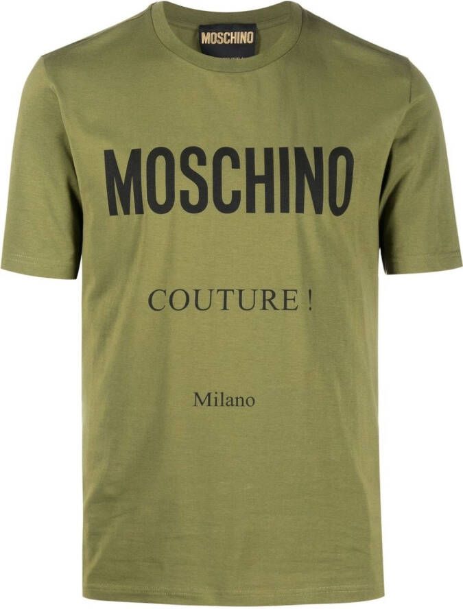 Moschino T-shirt met logoprint Groen