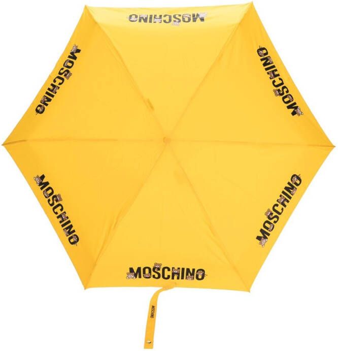 Moschino Paraplu met logoprint Geel