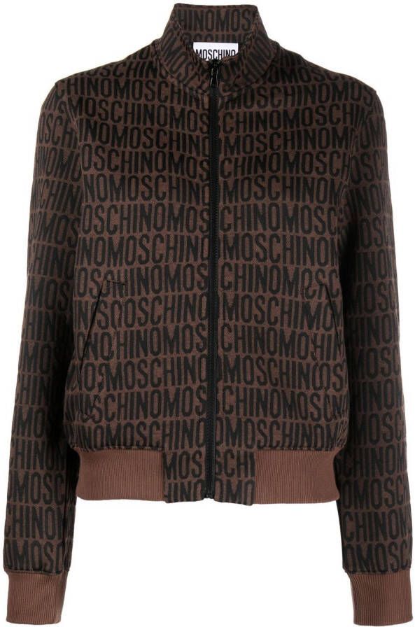 Moschino Sweater met logoprint Bruin