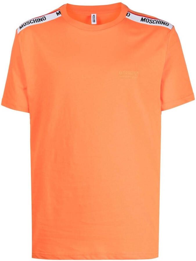 Moschino T-shirt met logoband Oranje