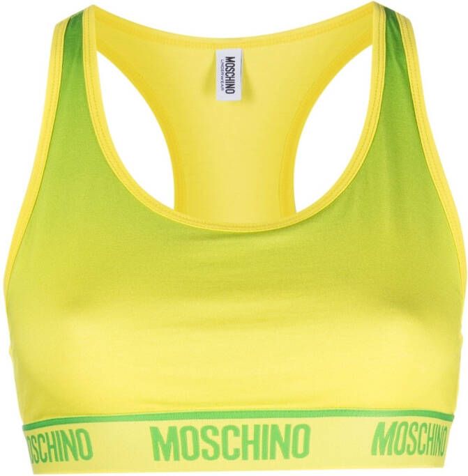 Moschino Sport-bh met logoband Groen