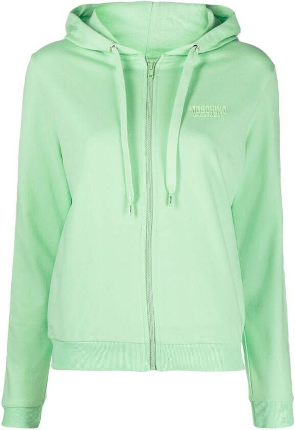 Moschino Hoodie met rits Groen