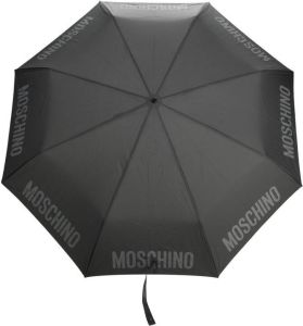 Moschino Paraplu met logo afwerking Grijs