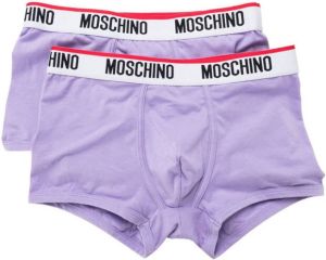 Moschino Twee boxershorts met logoband Paars