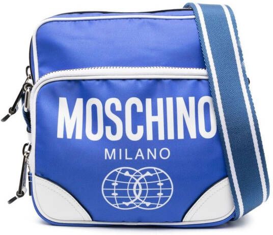 Moschino Messengertas met logoprint Blauw