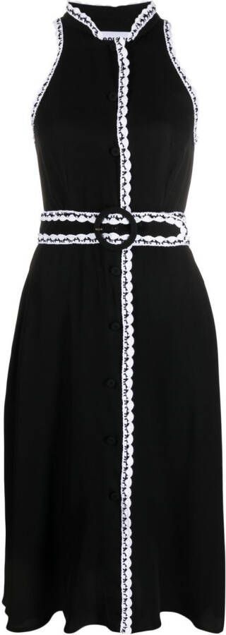 Moschino Midi-jurk met contrasterende stiksels Zwart