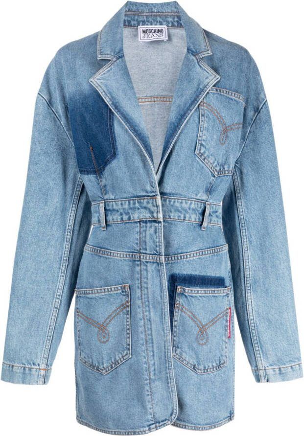MOSCHINO JEANS Mini-jurk met gekerfde revers Blauw