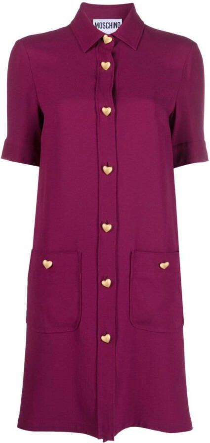 Moschino Mini-jurk met korte mouwen Paars
