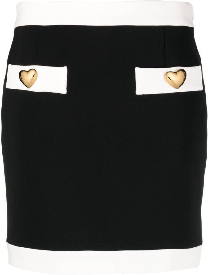 Moschino Mini-rok met hartvormige knopen Zwart