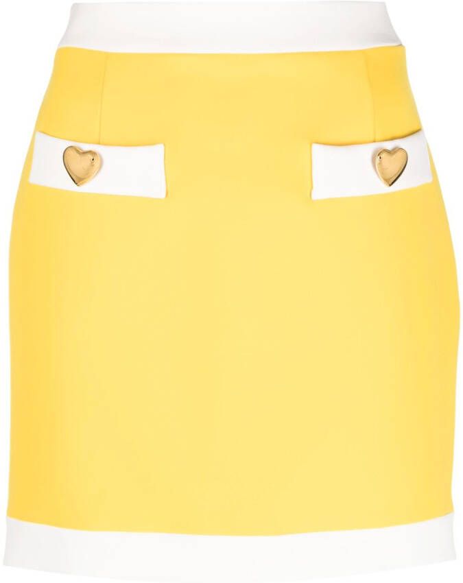 Moschino Mini-rok met knoopdetail Geel