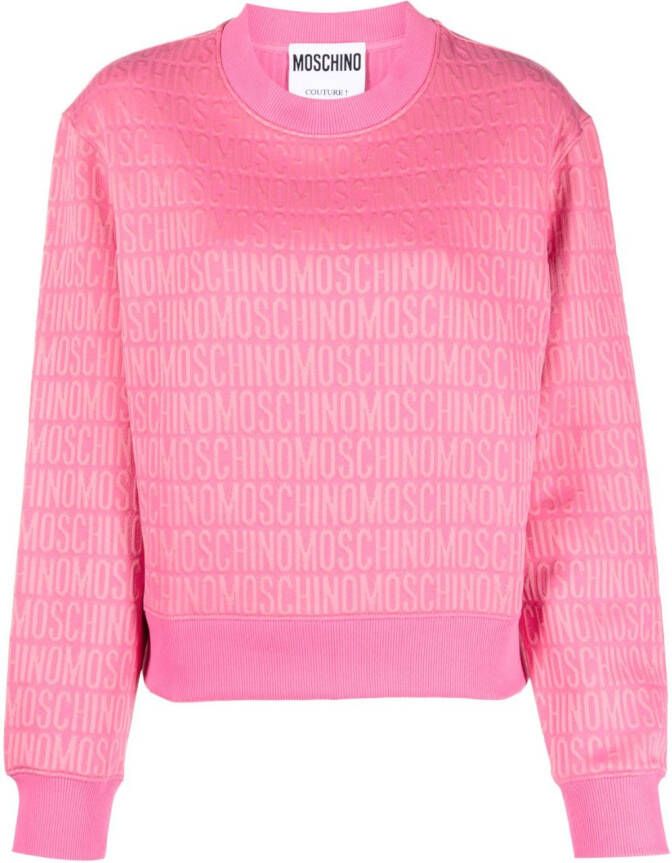 Moschino Sweater met monogram Roze
