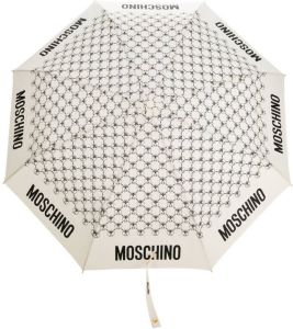Moschino Paraplu met monogramprint Beige