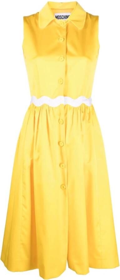 Moschino Midi-jurk met ceintuur Geel