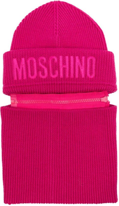Moschino Muts met geborduurd logo Roze