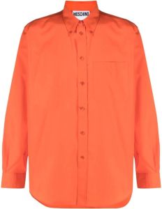 Moschino Overhemd met geborduurd logo Oranje