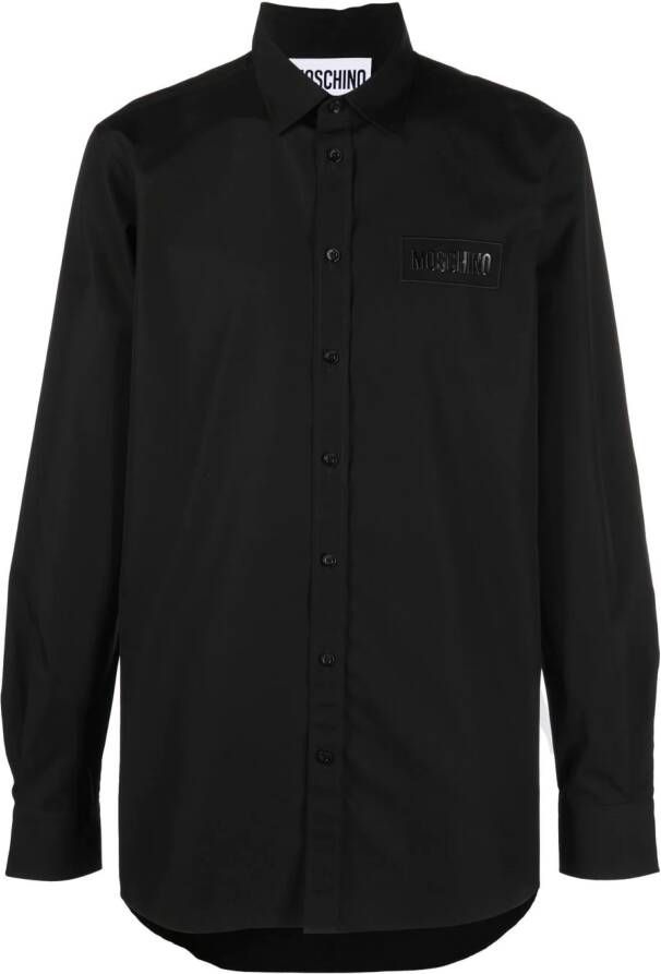 Moschino Overhemd met geborduurd logo Zwart