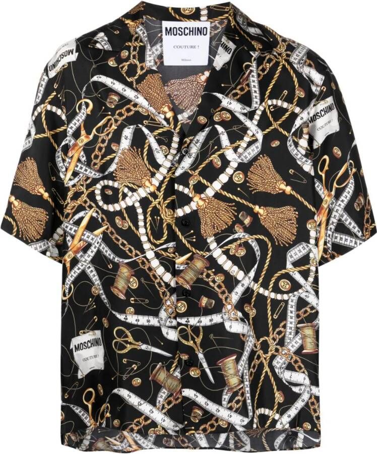 Moschino Overhemd met kettingprint Zwart