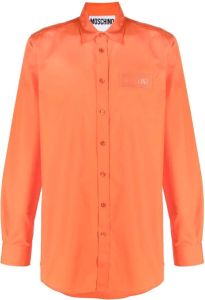 Moschino Overhemd met logopatch Oranje