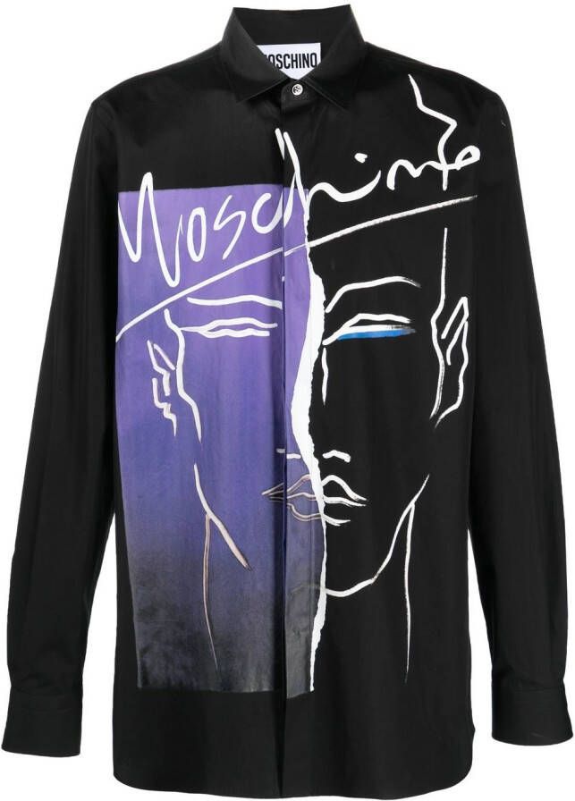 Moschino Overhemd met logoprint Zwart