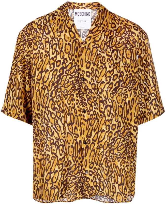 Moschino Overhemd met luipaardprint Bruin