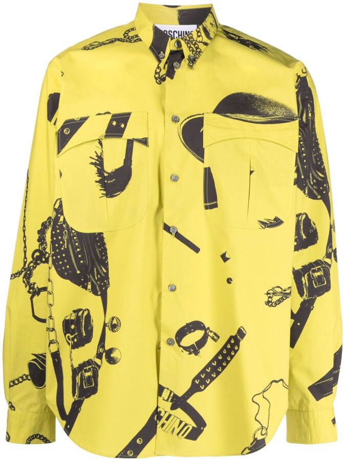 Moschino Overhemd met print Geel
